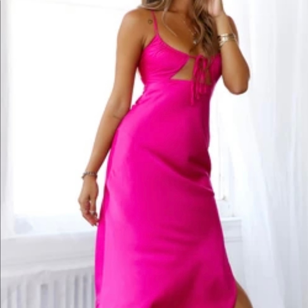 Hello Molly hot pink midi dress, new with tags